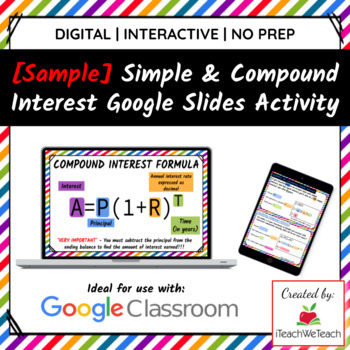 Preview of {Sample} Simple & Compound Interest | Google Slides Activity | Download & Go!!