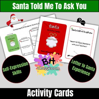 Preview of Christmas Activity Cards “Santa Told Me To Ask You” + Envelope Crafts