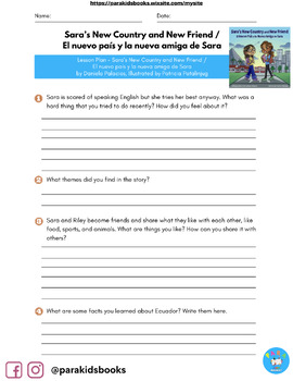 Preview of "Sara’s New Country and New Friend" Bilingual Children's Book Lesson Plan