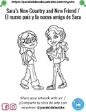 "Sara's New Country and New Friend" Bilingual Coloring Activities