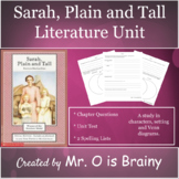 "Sarah, Plain and Tall" Chapter Questions, Unit Test and S