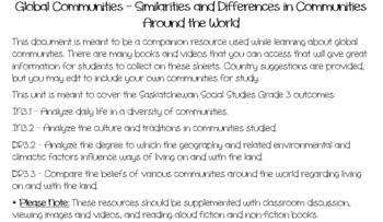 Preview of *Saskatchewan Curriculum Correlated* Global Communities - Grade 3 Social Studies