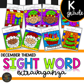 Preview of Color by Sight Word | Christmas | Kindergarten Sight Words