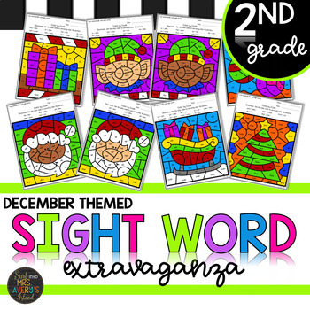 Preview of Color by Sight Word | Christmas | Second Grade Sight Words