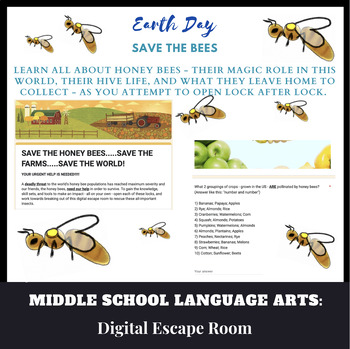 Preview of "Save the Honey Bees" Digital Escape Room