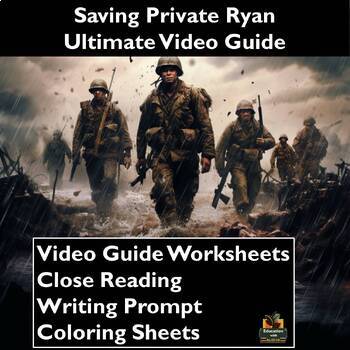Preview of Saving Private Ryan Movie Guide Activities: Worksheets, Reading, Coloring, & mor