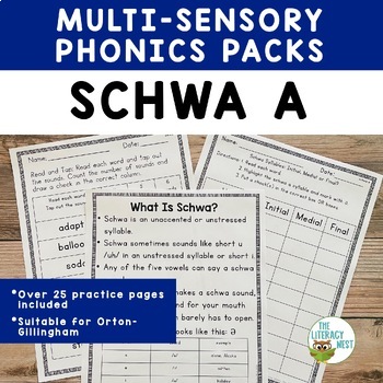 Preview of Orton-Gillingham Phonics Schwa Sound Spelling Activities and Games