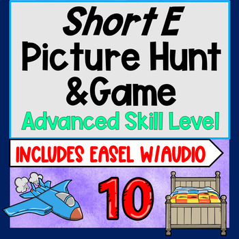 Preview of Short E Picture Hunt and Game Advanced Level & Easel w/Audio
