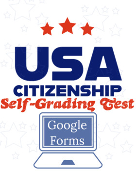Preview of *Self Grading* United States Citizenship Multiple Choice Test (100 Questions)