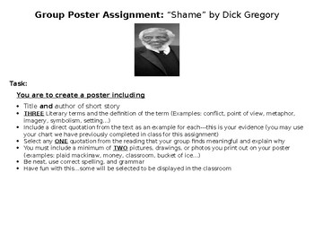 Preview of "Shame" by Dick Gregory Group Poster