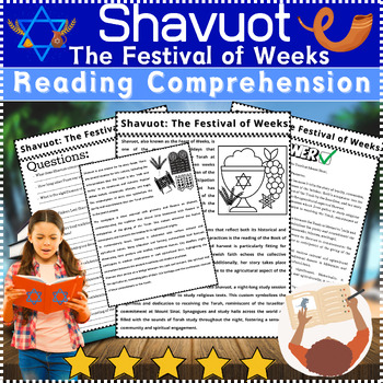 Preview of ✡️Shavuot: The Festival of Weeks✡️Reading Comprehension ⭐No Prep⭐Jewish Activity
