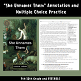 “She Unnames Them” Annotation and Multiple Choice Practice