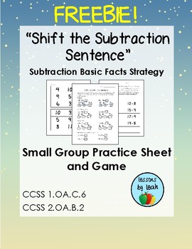 Preview of "Shift the Subtraction Sentence" Basic Fact Strategy Freebie!