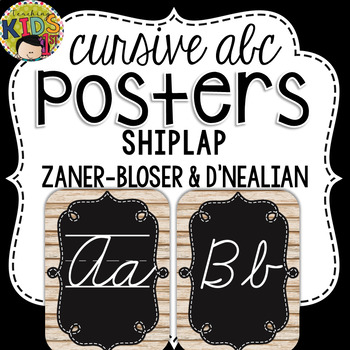 Preview of {Shiplap} Cursive Alphabet Posters