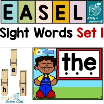 Preview of  Sight Words Set 1 Easel by TpT Self-Checking Digital Activity