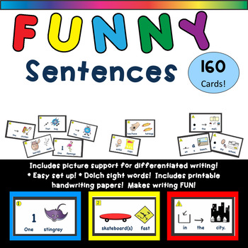 Silly Sentences/Funny Sentences for Differentiated Writing! | TPT