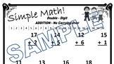 "Simple Math" - Double Digit Addition worksheet (2 pages)