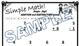 "Simple Math" - Single Digit Addition & Subtraction Worksh