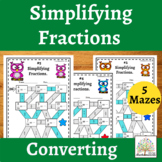  Simplifying Fractions Mazes. 