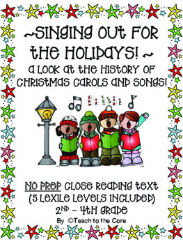 Preview of "Singing Out for the Holidays" Close Reading Text and Graphic Organizers Gr. 2-4