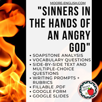 Preview of "Sinners in the Hands of an Angry God" SOAPSTone Analysis and Reading Questions
