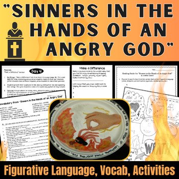 Preview of Sinners in the Hands of an Angry God Jonathan Edwards: Activities, Writing, Test