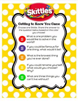 *Skittles* Getting to Know You Game (Elementary and Secondary Versions)