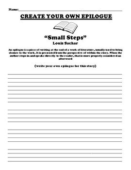 Louis Sachar Small Steps worksheets by Peter D
