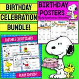 ✪ Snoopy Birthday posters + Birthday certificates BUNDLE ✪
