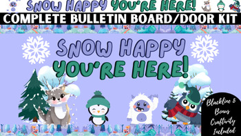 Preview of *Snow Happy You're Here Complete Bulletin Board/Door Kit W/ Bonus SVG Files*