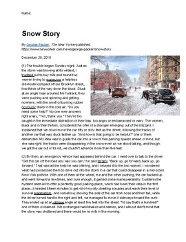 Preview of "Snow Story" Literary Packet- Nonfiction Article