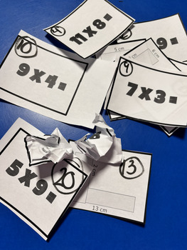 Preview of "Snowball Fight" Irregular areas, Multiplication & Division Math review game