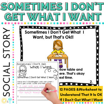 Preview of Social Emotional Learning Social Skills Story Sometimes I Don't Get What I Want