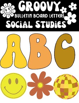 Preview of "Social Studies" Groovy Bulletin Board Letters