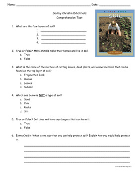 Preview of "Soil" Comprehension Assessment
