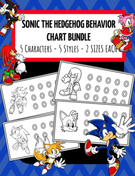 Preview of **Sonic, Tails, Amy Rose, Knuckles and Shadow Behavior Chart Bundle**
