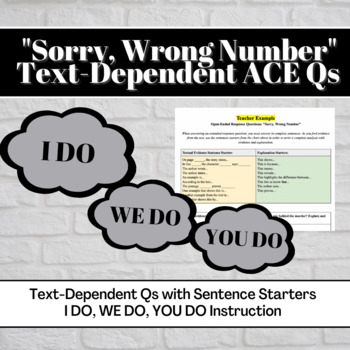 Preview of "Sorry, Wrong Number" Text-Dependent Questions (ACE Writing)