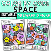 Space Math Color by Number Sense Activities