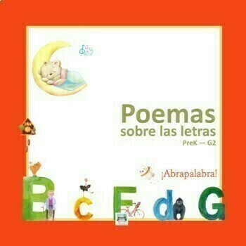 Preview of  Spanish Alphabet Poems Worksheet Multisyllabic Poemas del Alfabeto Posters Rima