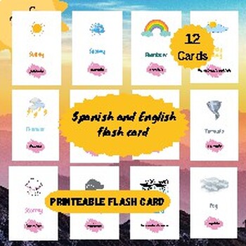 Preview of ( Spanish / English )  |  Weather Cards |
