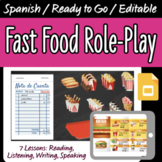 Spanish Restaurant Role-Play with 7 Activities on Google Slides