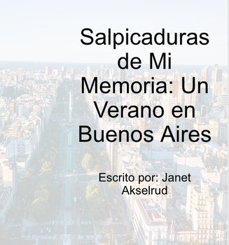 Preview of (Spanish Version) Salpicaduras De Mi Memoria: Un Verano En Buenos Aires