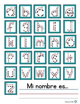 (Spanish) lowercase letter tracing by Cindy Lopez | TPT