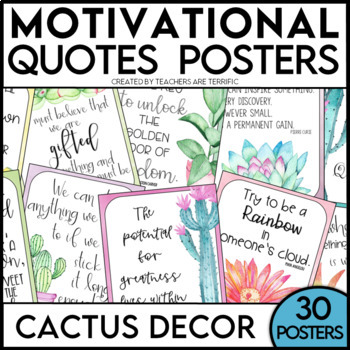 Preview of Quotes Posters featuring a Cactus Theme