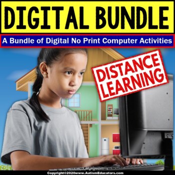 Preview of Special Education Digital Learning BUNDLE Math and Reading Activities