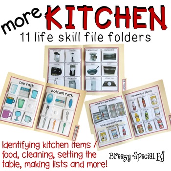Preview of Kitchen / Cooking Life Skill File Folders for special education