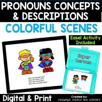 Preview of  Speech Therapy, Picture Scenes for Speech Therapy, Pronouns, Descriptions