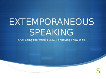 Preview of (Speech and Debate) Extemporaneous Speaking PowerPoint Intro and Cloze Notes