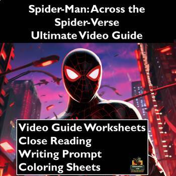 Preview of 'Spider-Man: Across the Spider-Verse' 2023  Movie Guide: Worksheets, & Reading