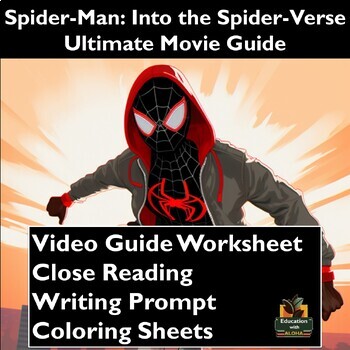 Preview of Spider-Man: Into the Spider-Verse Movie Guide: Worksheets, Reading, & More!